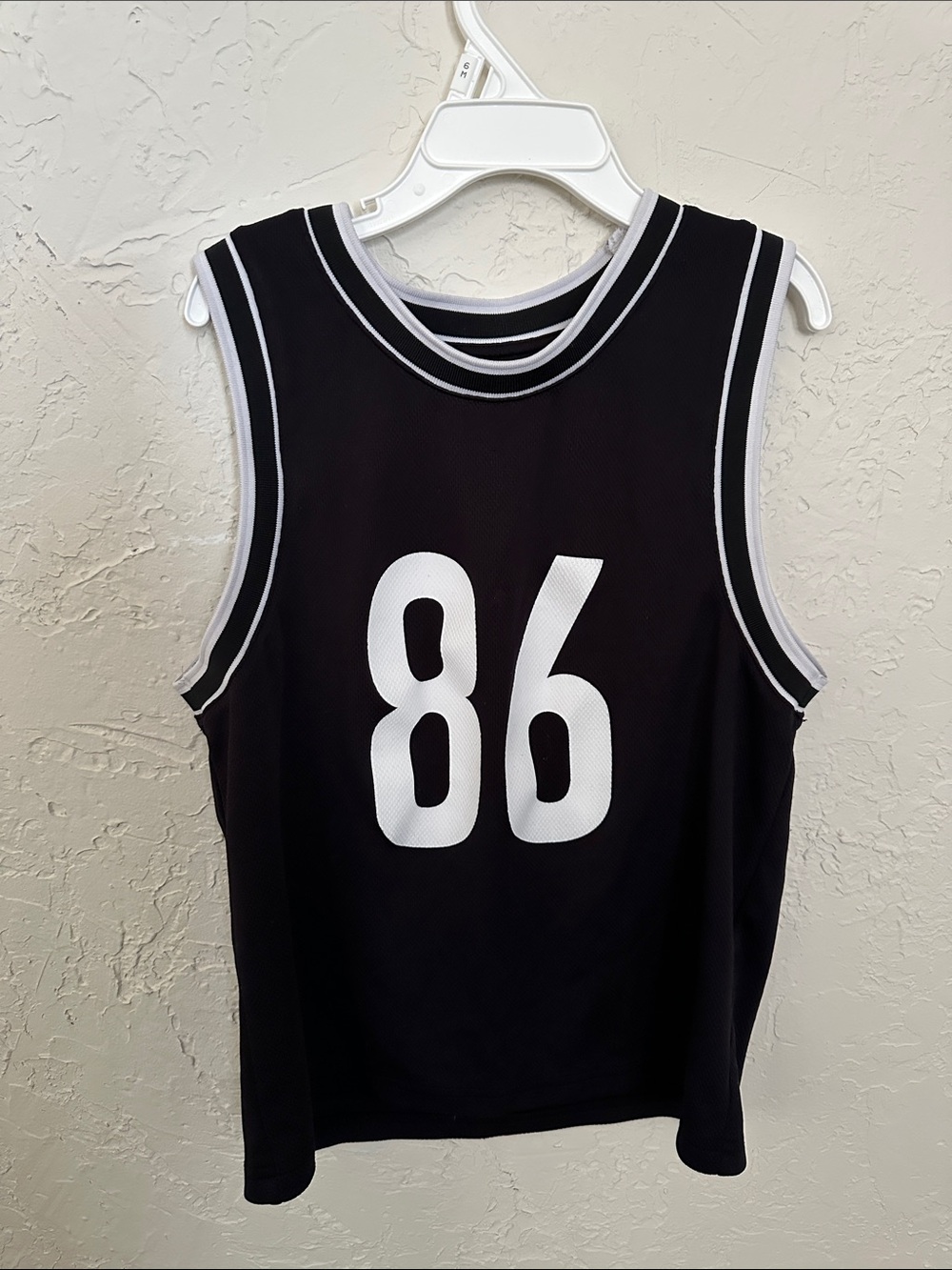 tek gear Black Sleeveless Jersey Tank with White '86'